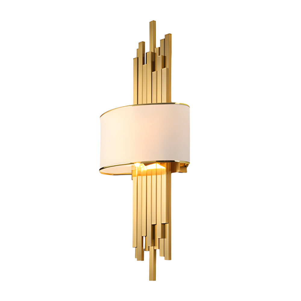 Postmodern Fabric Shade Wall Sconce Luxury Interior Iron Wall Light for Bedroom and Hallway