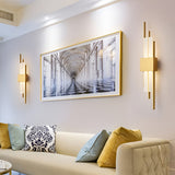 Postmodern LED Up and Down Wall Sconce Lighting for Bedroom and Living Room Gold and Black Finish