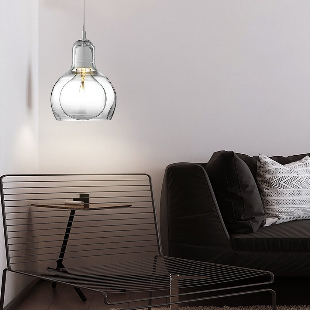 Postmodern Nordic Minimalist Glass Pendant Light Chandelier for Bedside and Bar Area