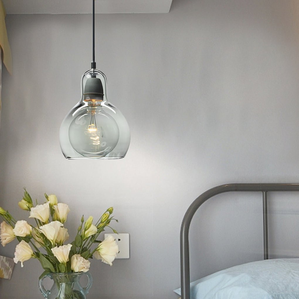 Postmodern Nordic Minimalist Glass Pendant Light Chandelier for Bedside and Bar Area