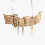 Postmodern Rectangular Tassel Chandelier Luxury LED Ceiling Light for Dining Room and Living Area