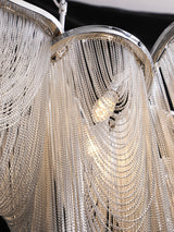Postmodern Rectangular Tassel Chandelier Luxury LED Ceiling Light for Dining Room and Living Area