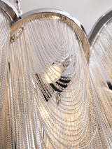 Postmodern Rectangular Tassel Chandelier Luxury LED Ceiling Light for Dining Room and Living Area