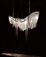 Postmodern Rectangular Tassel Chandelier Luxury LED Ceiling Light for Dining Room and Living Area