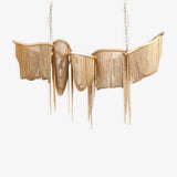 Postmodern Rectangular Tassel Chandelier Luxury LED Ceiling Light for Dining Room and Living Area