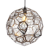 Postmodern Stainless Steel Globe Chandelier Geometric Spherical Hanging Light for Home