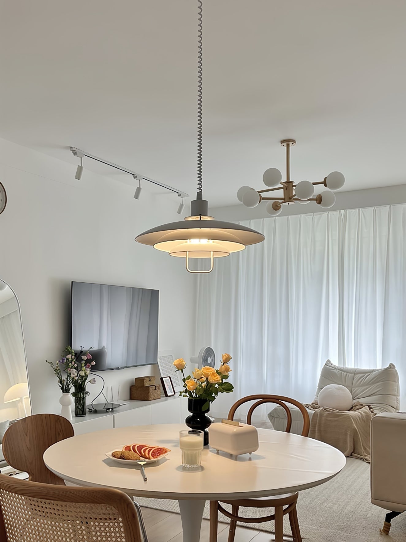 Poul Concentric Circle Aluminum Hanging Lamp Modern Ceiling Pendant for Living Room