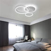 Modern 3 Layer Circle LED Flush Mount Ceiling Light Dimmable 26 Inch White Black Brown