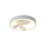 Modern Round LED Flush Mount Ceiling Light White Black Finish for Bedroom and Living Room