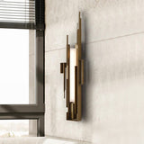 modern-brutalist-gold-metal-sculpted-wall-sconce-integrated-led-vertical-light-fixture