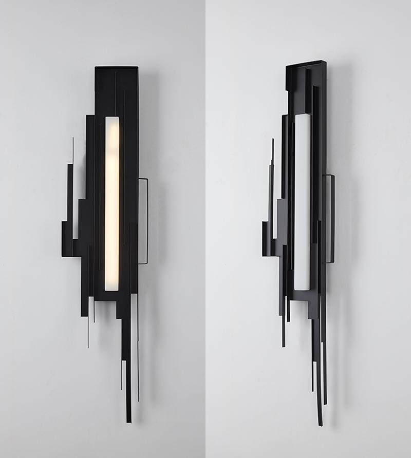 modern-brutalist-gold-metal-sculpted-wall-sconce-integrated-led-vertical-light-fixture