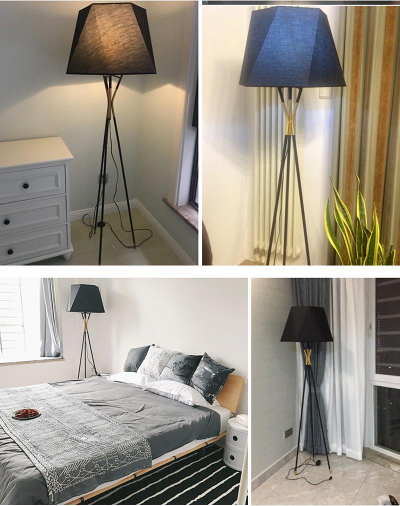 modern-solitaire-tripod-floor-lamp-with-black-polygonal-cloth-shade-and-brass-accents