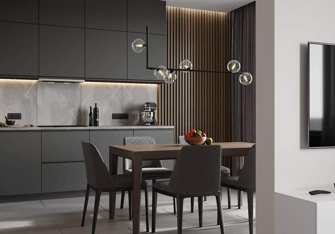 modern-linear-chandelier-with-clear-glass-globe-shades-for-geometric-dining-room-lighting
