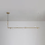 modern-linear-chandelier-with-clear-glass-globe-shades-for-geometric-dining-room-lighting