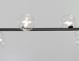 modern-linear-chandelier-with-clear-glass-globe-shades-for-geometric-dining-room-lighting