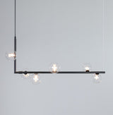 modern-linear-chandelier-with-clear-glass-globe-shades-for-geometric-dining-room-lighting