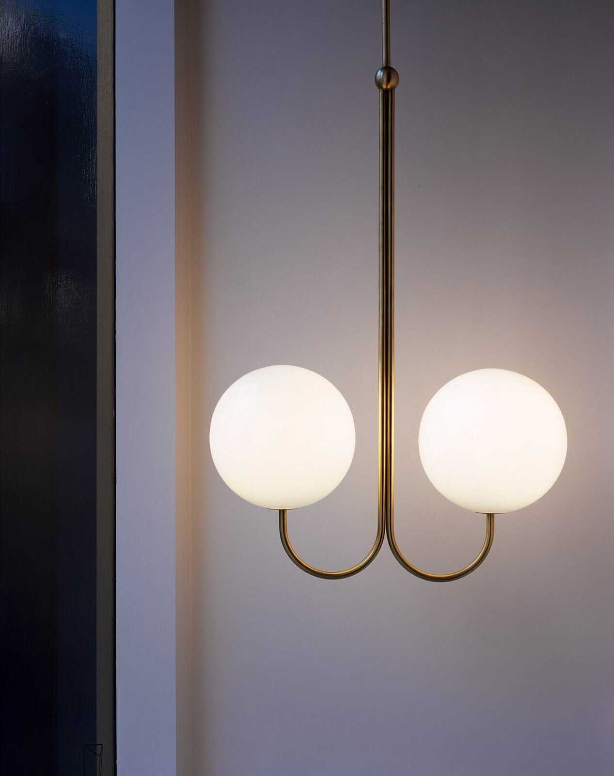 mid-century-modern-triple-angle-brass-pendant-lamp-with-opal-glass-globe-shade
