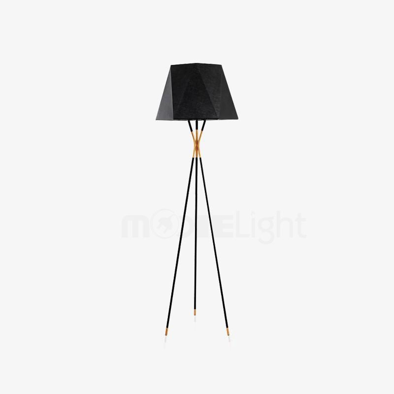 modern-solitaire-tripod-floor-lamp-with-black-polygonal-cloth-shade-and-brass-accents