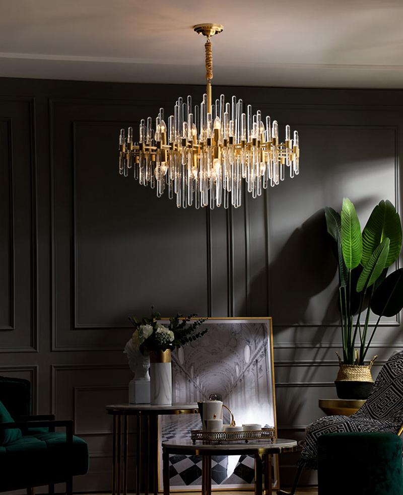 modern-antique-brass-starburst-chandelier-with-clear-crystal-glass-rods
