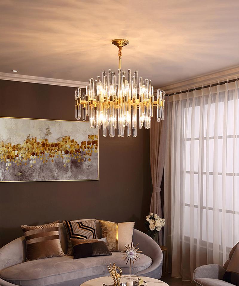 modern-antique-brass-starburst-chandelier-with-clear-crystal-glass-rods