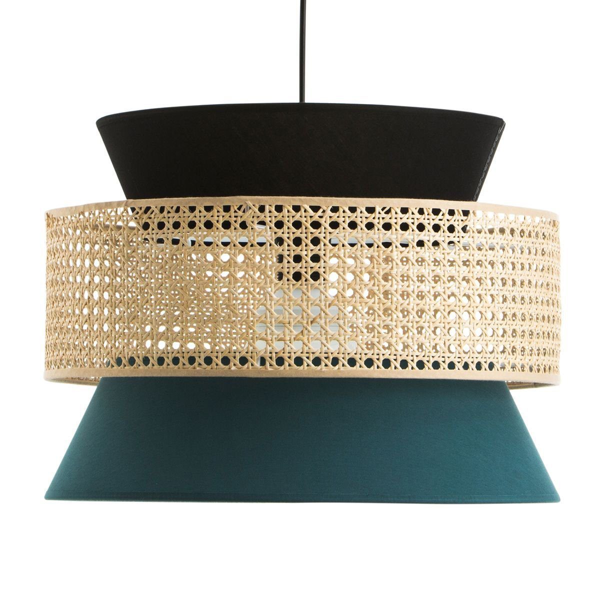 woven-rattan-cane-and-linen-pendant-light-vintage-style-suspended-ceiling-fixture
