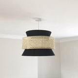 woven-rattan-cane-and-linen-pendant-light-vintage-style-suspended-ceiling-fixture
