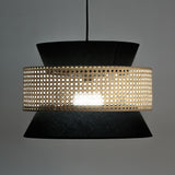 woven-rattan-cane-and-linen-pendant-light-vintage-style-suspended-ceiling-fixture