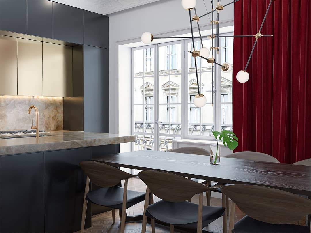 modern-hand-blown-glass-globe-chandelier-with-elegant-brass-and-copper-finishes