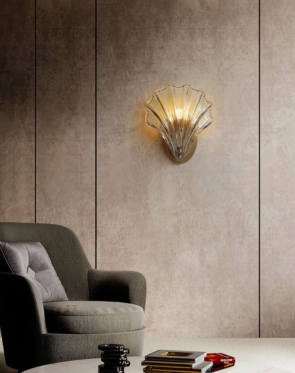 elegant-shell-shaped-brass-and-amber-glass-wall-lamp-for-modern-home-decor