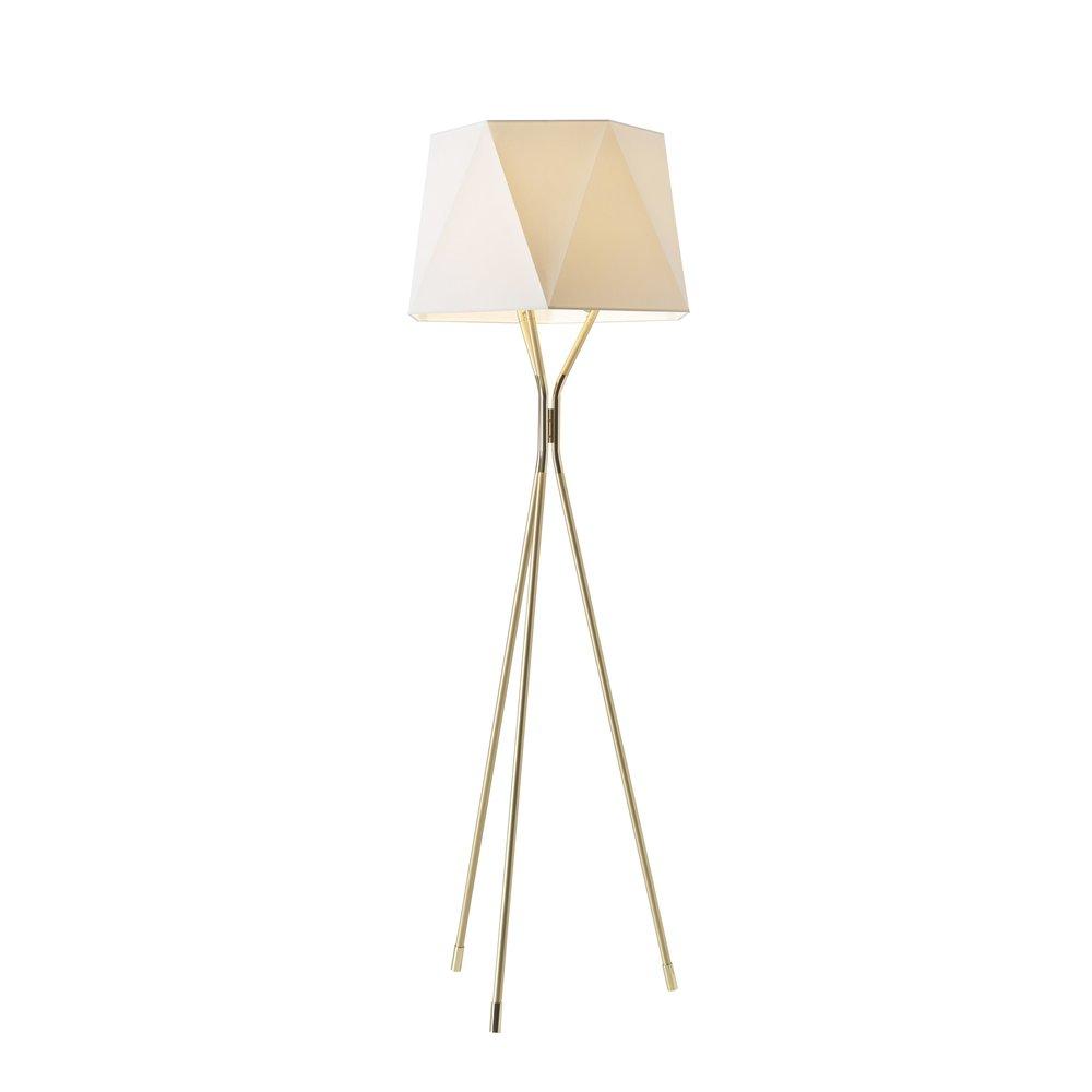 modern-solitaire-tripod-floor-lamp-with-black-polygonal-cloth-shade-and-brass-accents