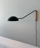 modern-adjustable-swing-arm-wall-lamp-with-dome-shade-and-wood-detail-plug-in-sconce