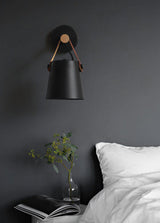 modern-nordic-wooden-led-wall-sconce-with-leather-hanging-strap-and-metal-shade