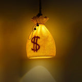 Prosperity Pouch Resin Pendant Light Lucky Money Bag Hanging Lamp for Interior Decor