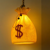 Prosperity Pouch Resin Pendant Light Lucky Money Bag Hanging Lamp for Interior Decor