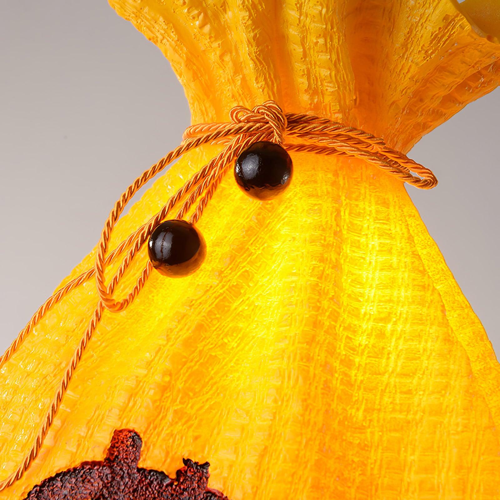 Prosperity Pouch Resin Pendant Light Lucky Money Bag Hanging Lamp for Interior Decor