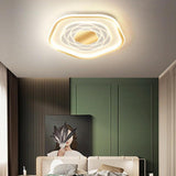 Modern Hexagonal Abstract LED Flush Mount Ceiling Light Geometric Acrylic Fixture for Bedroom