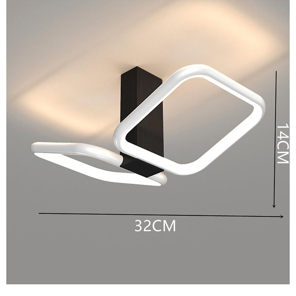 Modern Geometric Square Gold LED Flush Mount Ceiling Lamp for Contemporary Home Interiors