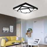 Modern Geometric Three Square LED Flush Mount Ceiling Light Dimmable Acrylic Fixture