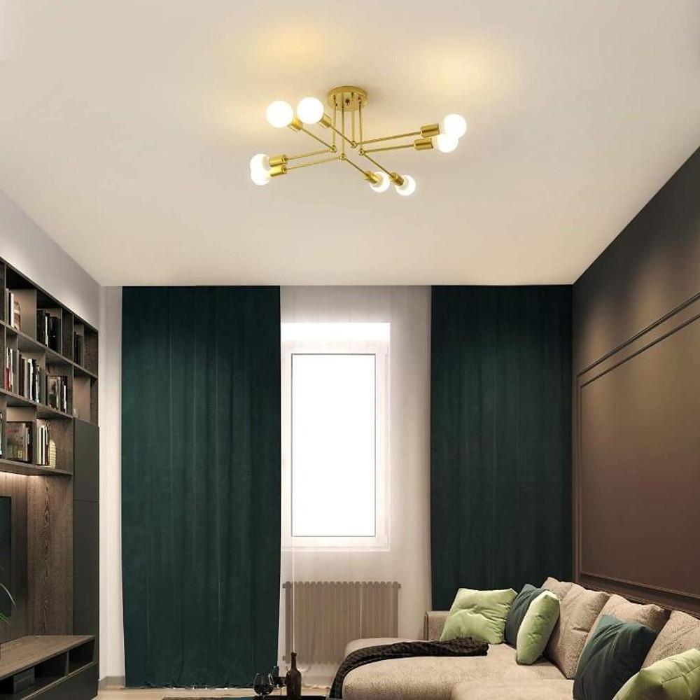 Modern 8 Light Sputnik Chandelier Industrial Metal Ceiling Light Fixture for Living Room and Bedroom