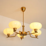 Puja Mid Century Modern Glass Globe Chandelier for Dining Room and Entryway Lighting