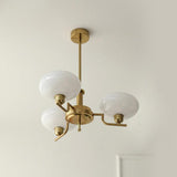 Puja Mid Century Modern Glass Globe Chandelier for Dining Room and Entryway Lighting