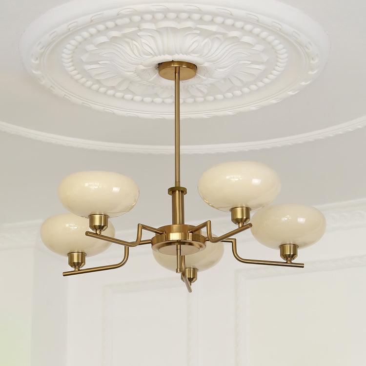 Puja Mid Century Modern Glass Globe Chandelier for Dining Room and Entryway Lighting