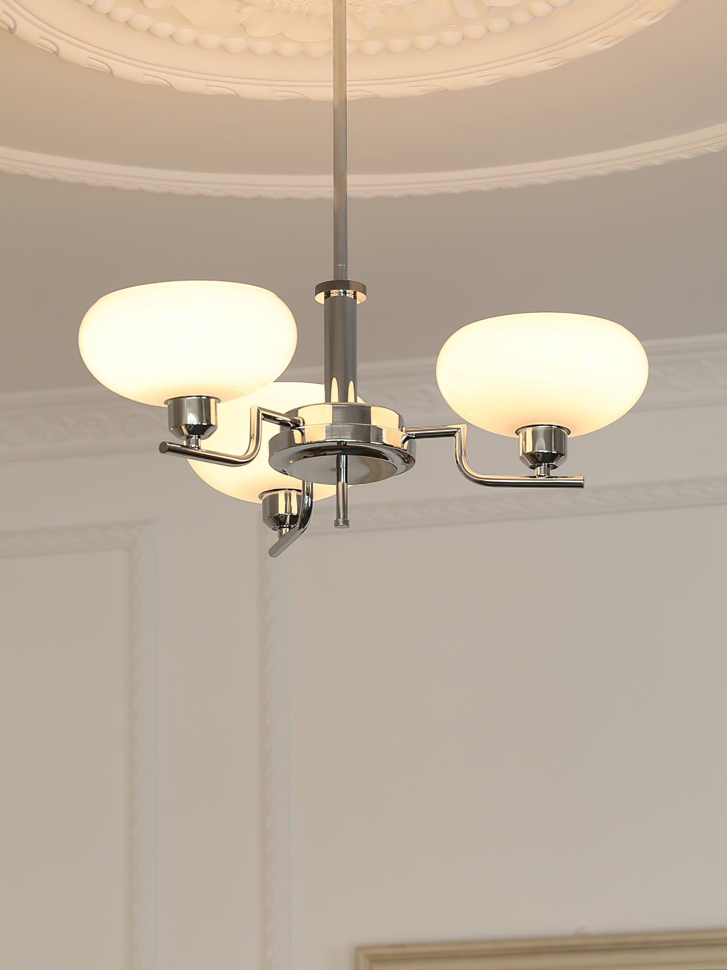 Puja Mid Century Modern Glass Globe Chandelier for Dining Room and Entryway Lighting