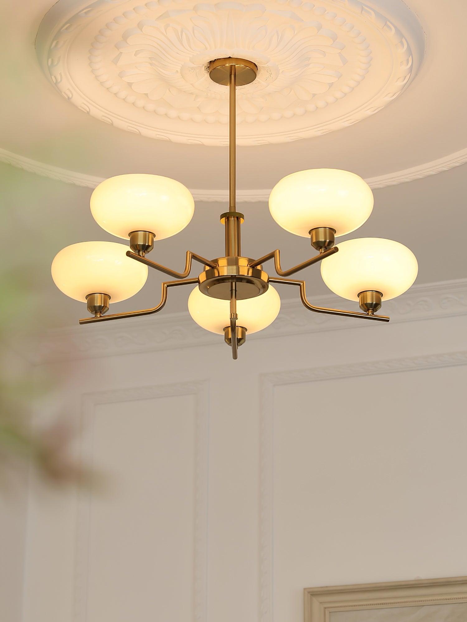 Puja Mid Century Modern Glass Globe Chandelier for Dining Room and Entryway Lighting