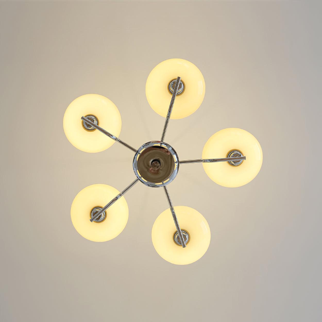 Puja Mid Century Modern Glass Globe Chandelier for Dining Room and Entryway Lighting