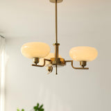 Puja Mid Century Modern Glass Globe Chandelier for Dining Room and Entryway Lighting