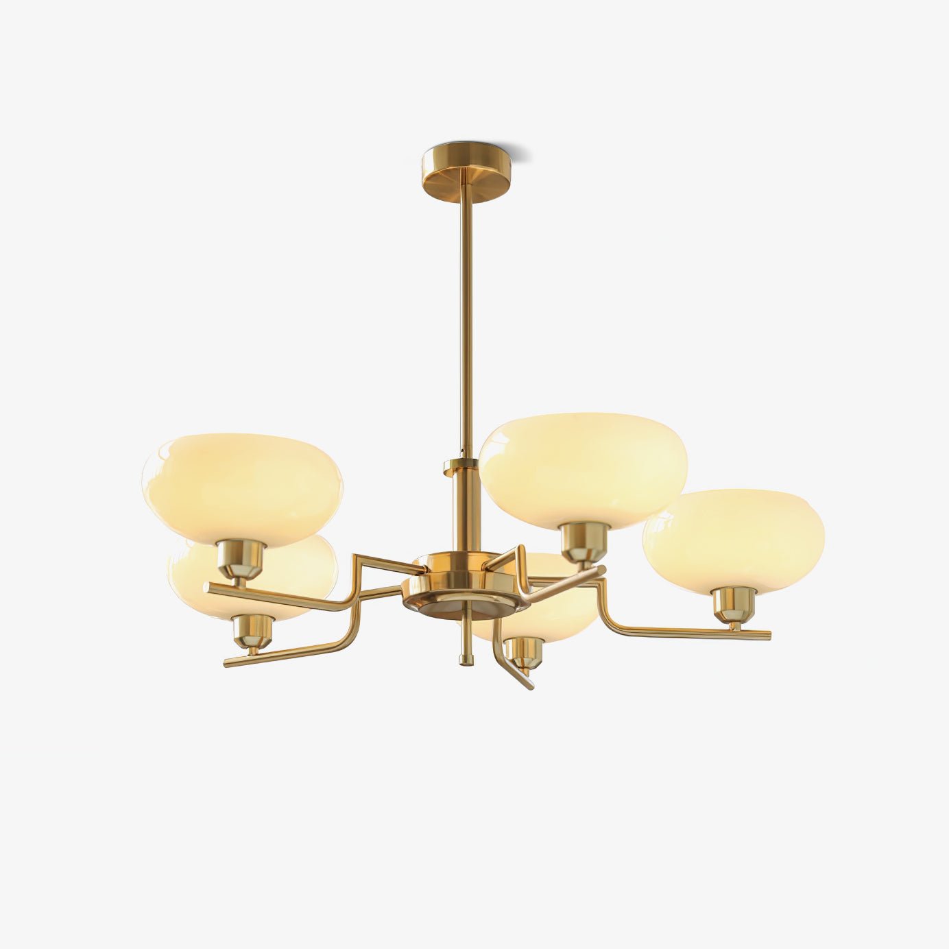 Puja Mid Century Modern Glass Globe Chandelier for Dining Room and Entryway Lighting