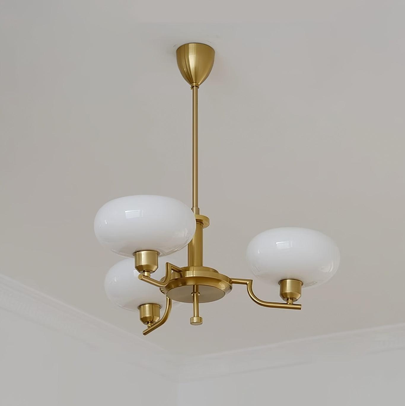 Puja Mid Century Modern Glass Globe Chandelier for Dining Room and Entryway Lighting