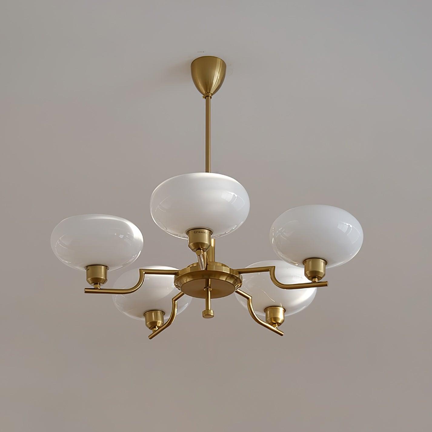 Puja Mid Century Modern Glass Globe Chandelier for Dining Room and Entryway Lighting