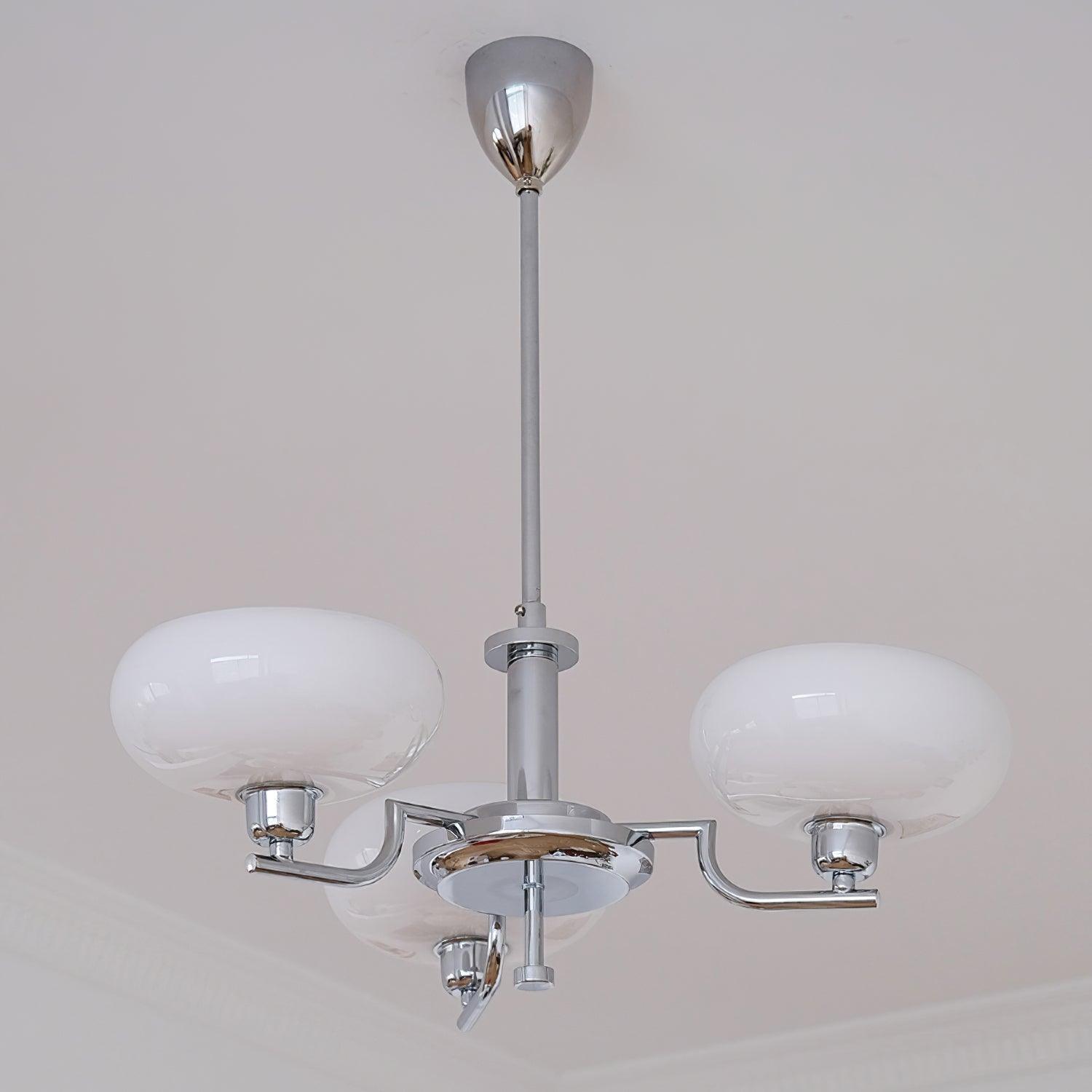 Puja Mid Century Modern Glass Globe Chandelier for Dining Room and Entryway Lighting
